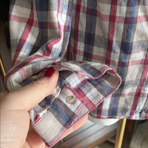 Xirena Plaid Ruffle Collar Women’s Top Cotton Medium - Picture 4 of 9